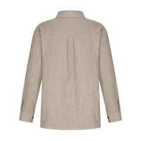 Vrhovi za gamaše za ženske majice sa čvrstim bojama V izrez labava bluza Longt rukav ležerni tunični