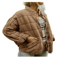 Kiapeise ženske dolman lagane prekrivene jakne dugih rukava zip up jakna kaput čvrsto toplo zimska odjeća