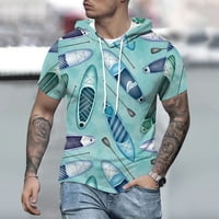 Muške hlače Muška proljetna i ljetna moda Casual Hawaiian Print Hoodie s kratkim rukavima