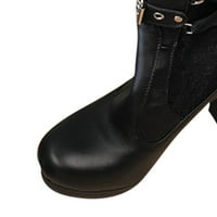Kolene Visoke kiše za žene Vrt Modne žene Cross Ventied Koža Kneeth Platform Boots Gothic lukovi cipele