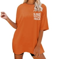 Ženska majica kratki rukav O vrat tiskani plus veličine ženske vrhove odjeća Trendy Comfy Beach Style