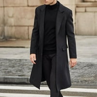 tklpehg muški kaputi Outerwear zimski trendi britanskog stila Solid color dugačak kaput Modni topli