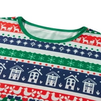 Wybzd Božićna porodica Pajamas Podudarni set ELK Snowflake Print Dugi rukav i elastični hlače za spavanje