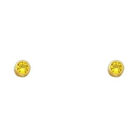 Čvrsta 14K žuta zlatna kruga simulirani jun simulirani rodni kanet kubični cirkonijski cz Zišne vijak