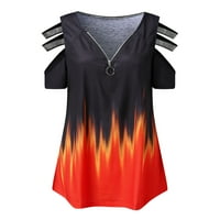 Pedort Womens vrhovi ženske ljetne košulje Casual Thirts Puff rukavi za žene Narančasta, 2xL