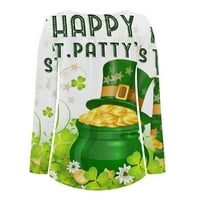 CLlios sv. Patrick's košulje za žene casual shamrock grafički grafički tee irski V-izrez plus veličina