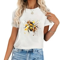 Slatka pčela u akvarelu Ženska povremena majica sa kratkim rukavima i grafičkim printom - savršen poklon