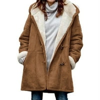 Plus veličina Ženska jakna Fleece s kapuljačom Kardigana Ležerne prilike za zagrijavanje dugih rukava