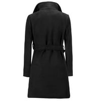 Pgeraug slojevi za žene Ženske dugi kaput topla vuna reverska jakna Cardigan dugačak tanak prekrivač