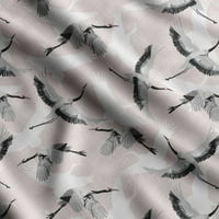 Tkanina sa pticama Soimoi, pamučna flena od dvorišta - šivaći diy rasteznuta tkanina široka torbabri
