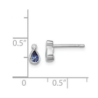 Bijelo dugme srebrne naušnice u ženskoj tanzanitu kruške plave dijamant 4