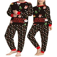 Paille žene Djeca koja odgovaraju obiteljskim pidžamim set posada izrez Xmas PJS Holiday PJ setovi Santa
