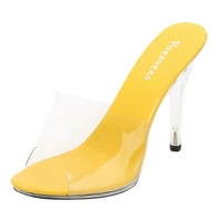 Katalemske modne žene visoke potpetice prozirne sandale casual cipele žute 39