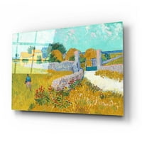 Epic Art 'Seoska kuća u Provansi' Van Gogh, Akrilna staklena zida Art, 24 x16