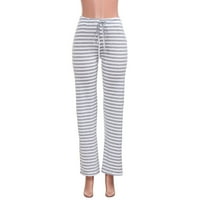 Ociviesr Žene Striped visokog struka elastične labave hlače za noge Plesne joge Hlače Ženske joge hlače