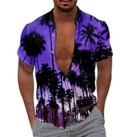 Muška majica stil kokosovog drveta 3D digitalni ispis Ležerne prilike labave fitirne majice kratkih
