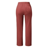 Ploknplq Širokoj lujcima za žene Ženske hlače Žene ravne hlače Leisure Relapoženi fit Loungeward Normalni