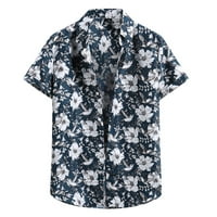 Yunmic Muške čišćenja Muška moda Ležerne prilike Ležerne prilike Havajska kratka rukava STAND-UP košulja