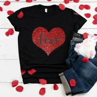 Dan zaljubljenih Dan Pokloni Žene Moda Valentinovo Ispis O-izrez Kratka majica Labava bluza