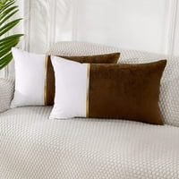 Pakovanje smeđeg patchwork baca jastuk za bacanje sa zlatnim prugastom kožom modernim luksuznim luksuznim