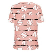 Ljeto Plus veličine vrhova za žene, žene V-izrez bejzbol za ispis majica modne udobne ženske bluze vrhovi