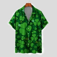 Muški dan Sv. Patrickov dan na irskoj djetelini T-majica Shamrock tiskane košulje za odmor Ties Dugmas