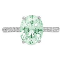 2.21CT ovalni rez zeleni simulirani dijamant 14k bijelo zlatni godišnjica za angažman prsten veličine