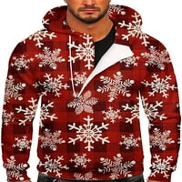 Muški pulover Snowflake Print Božićne dukseve Dugi rukavi Xmas Dukseri Muškarci Topla Duks Sport Style-G