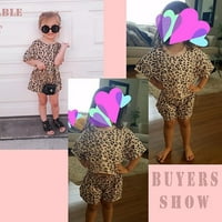 Djeca dječje djevojke Leopard Ispis ljetna odjeća Set majica i kratke hlače Ljetne odjeće 0-5t