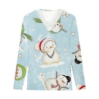 Ženski božićni duks vinski stakleni stakleni košulje zimske pulover Na vrhu praznika Udobne bluze V