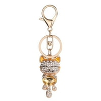 Kreativni dijamantni prsten za ključeve na ključevima u obliku mačjeg tastera na nakitu Privjesak nakit