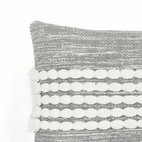 Lanji dekor linearni tačni dekorativni jastuk - Off Whitegray - Single - 24