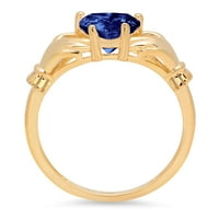 1.06ct srce rezano plava simulirana tanzanite 14k žuti zlatni godišnjica Angažovanje obloga za prsten