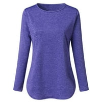 Fjofpr Žene Fall odjeća Ležerne vrhove za žene plus veličine Clearence Žene dugih rukava Crewneck Ležerne prilike puloverske pulover