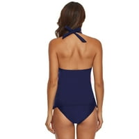 Shpwfbe kupaći kostimi Žene Čvrsti kupaći kostimi Halter bikini Push up podstavljen dva poklona za žene