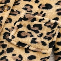 Jaweiwi Toddler Baby Winter Jakn, modni leopard dugulja s dugim rukavima niz plišani kaput, 5 godina