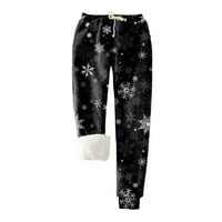 LisingTool dukserice Žene Žene Božić tiskane zime tople dukseve obložene joggeri hlače hlače za žene
