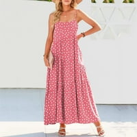 Žene Ljetne casual labave haljine plaže Long Maxi haljine za žene Camis bez rukava za ruke haljina za