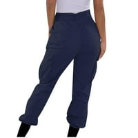 TOQOT ženske pantalone za ženske gaće - Ležerne prilike široke nogave hlače plave veličine 3xl