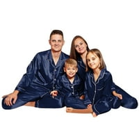 Casual pidžama za porodičnu roditelj-dijete odijelo Satin PJ's Solid Match Spavaće noćne odjeće Hlače