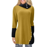 Iopqo džemperi za ženske ženske jesenje i zimske dugih rukava nepravilni džemper ženske vrhove