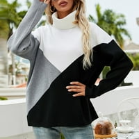 CAICJ džemperi za žene Ženska zimska pulover sa visokim ovratnikom ugrađeni džemperi