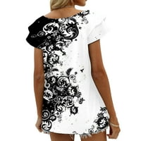 Ženski modni vrhovi Ležerne prilike labave FIT majice za majicu Print V-izrez