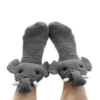 Žene zimske jesenske casunske čarape, crtani životinjski stil patchwork-a neklizajući čarape