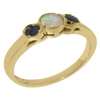 Britanci izrađeni 18k žuti zlatni prirodni prsten i zaručni prsten za žene - Veličine - Veličina 6