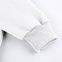 Asdoklhq Pasene majice za žene Modni ženski patentni zatvarač V-izrez vrhovi dugih rukava s kapuljačom s kapuljačom dukserice bijela l