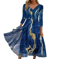 Ženska casual modna šifonska haljina s dugim rukavima s velikim rubom