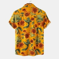 Odieerbi Havajska majica za muškarce Ljeto na plaži Majica kratkih rukava od tiskane majice casual gumb
