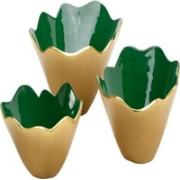 Posuda za zdjelu Metallic Gold Smaragd Green Set Aluminium