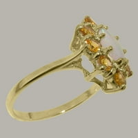 Britanci napravio je 10k žuto zlato stvarni originalni i citrinski ženski prsten - veličine opcije -